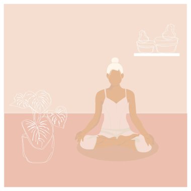 a girl does yoga in the lotus position
