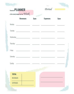 financial planner for family budget for the week