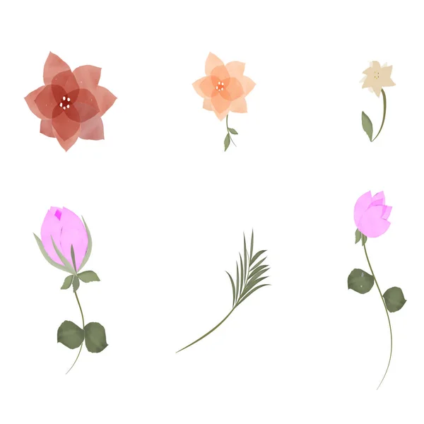 Flowers Created Watercolor Paints — Stockvektor