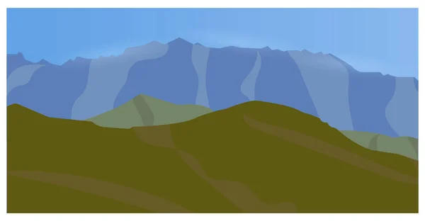 Mountains Green Plains Caucasus — Vector de stock