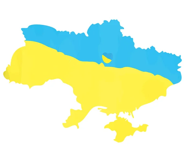 Map Ukraine Heart City Kiev — Stockový vektor