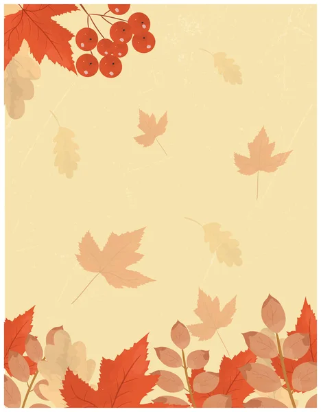 Autumn Background Watercolor Brushes Retro — Stockvektor