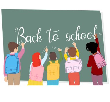 go to school - stationery in the style of drawing by hand