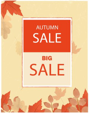 autumn big discounts on autumn retro background