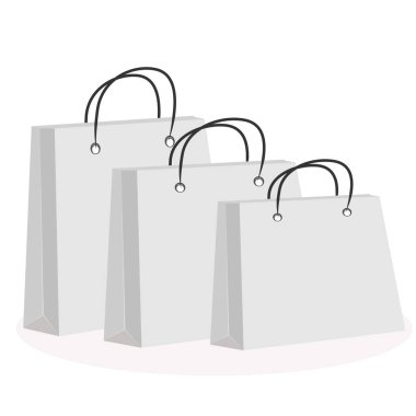 three shopping bags in grey