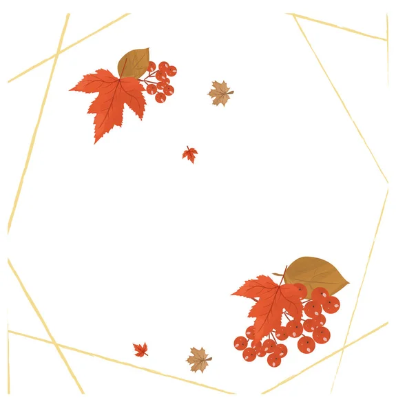 Autumn Background Leaves Square Frame — Stock Vector