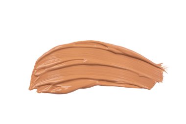 Sıvı fondöten lekesi beyaz arkaplanda izole edilmiş. Tasarımınız için bej rengi sıvı temel.