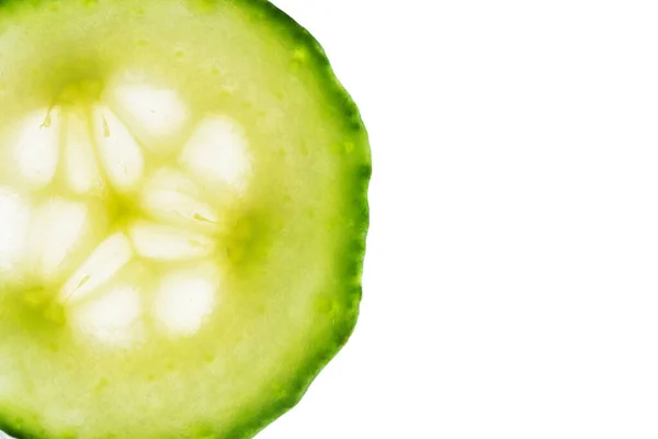 Slice Cucumber Isolated White Background Fresh Slice Cucumber Design Copy — Stock Photo, Image
