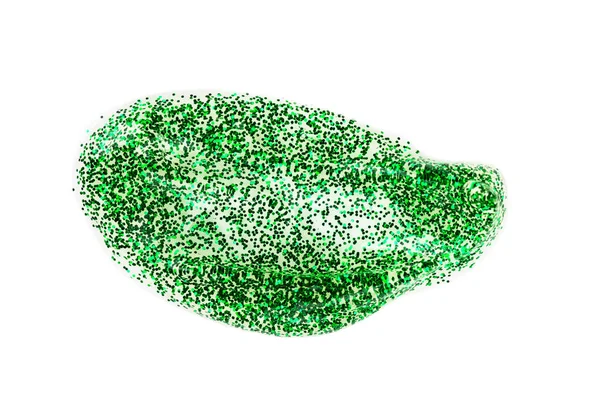Abstrakte Grüne Glitzerschönheit Schmiert Isoliert Auf Weißem Hintergrund Urlaub Lipgloss — Stockfoto