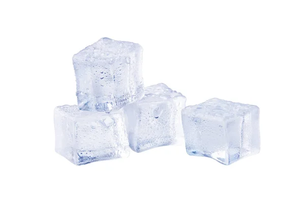 Melting Ice Cubes Isolated White Background Ice Cube Refreshing Drink — Photo