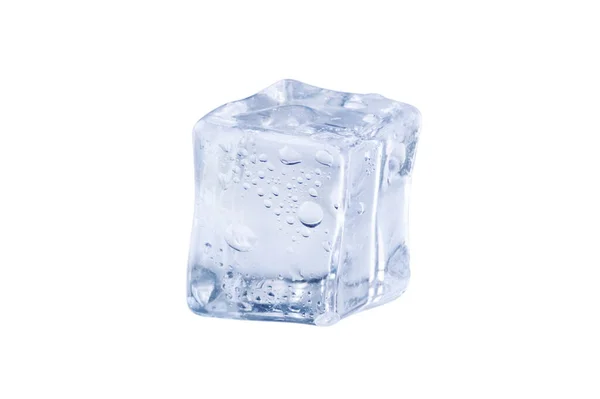 Cubos Gelo Derretendo Isolados Fundo Branco Cubo Gelo Para Bebida — Fotografia de Stock