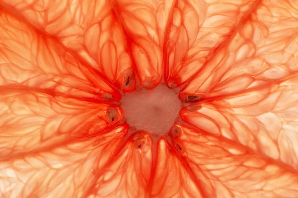 Greyfurt dilimli makro doku. Greyfurt narenciye arkaplanı.