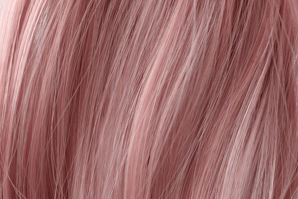 Pink curly hair texture closeup. Pink hair background.