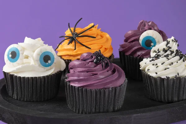 Halloween Cupcakes Buttercream Holiday Decoration Halloween Muffin Halloween Creative Food — Stockfoto