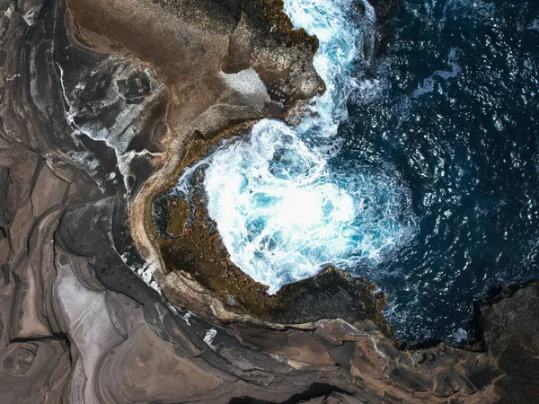 Rotsen Achtergrond Van Oceaan Kaapverdië Bovenaanzicht — Stockfoto