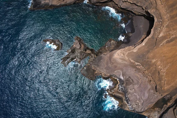 Rotsen Achtergrond Van Oceaan Kaapverdië Bovenaanzicht — Stockfoto