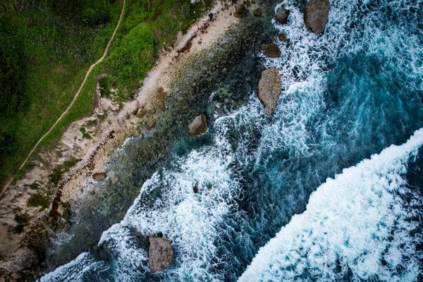 ชายหาดห นบนเกาะบาร เบโดส วทางอากาศ — ภาพถ่ายสต็อก