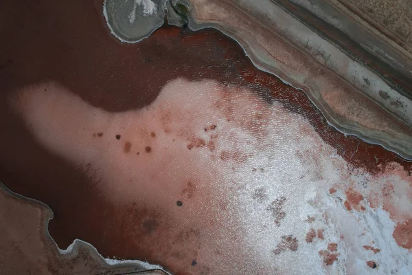 Tambang Garam Dan Danau Merah Muda Pulau Sal Stok Lukisan  