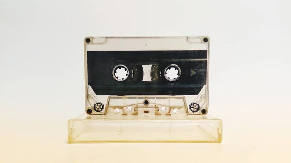 Close Vintage Cassette Tapes Recording Listening Music — Stock fotografie