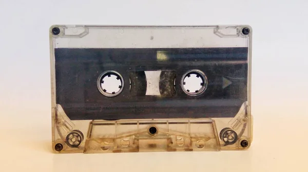 Close Vintage Cassette Tapes Recording Listening Music — Foto de Stock