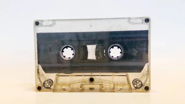 Close Vintage Cassette Tapes Recording Listening Music — Fotografia de Stock
