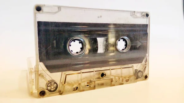 Close Vintage Cassette Tapes Recording Listening Music — Fotografia de Stock