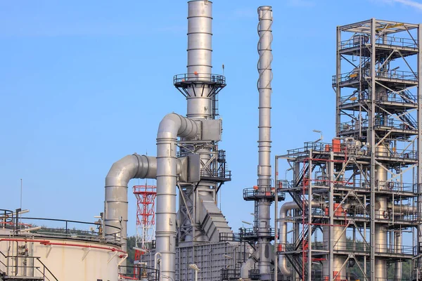 Refinery Steel Pipelines Petrochemical Plant — Stockfoto