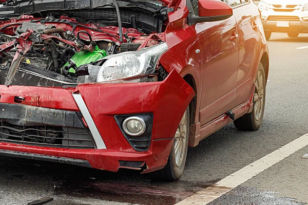 Red Car Crash Street — Photo