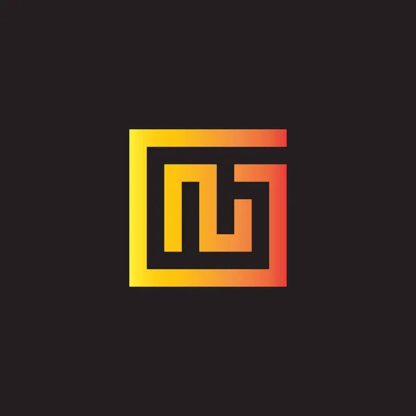 Letter GN NG G N square, elegant geometric symbol simple logo vector