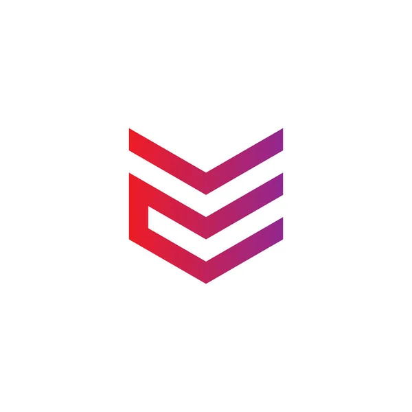 Letter Heart Geometric Symbol Simple Logo Vector — Stock Photo, Image