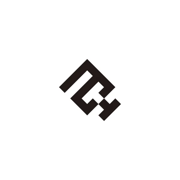 Letter aH Ha a H square geometric symbol simple logo vector