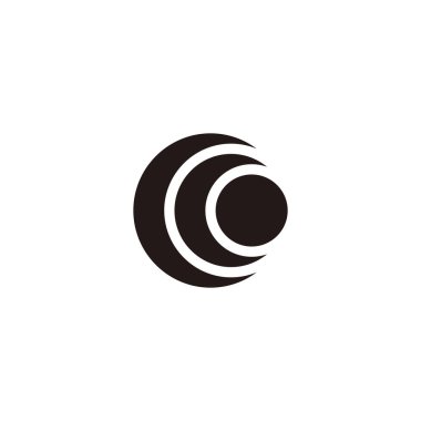 Letter C crescent, circle symbol simple logo vector