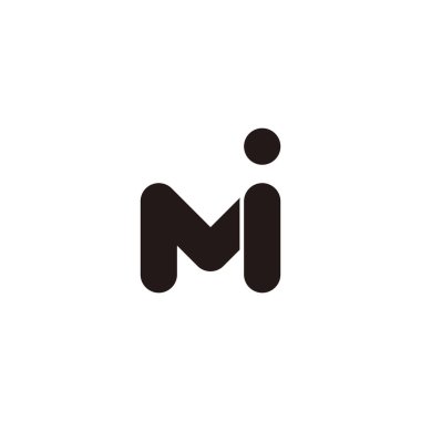 Letter M and i dot geometric symbol simple logo vector