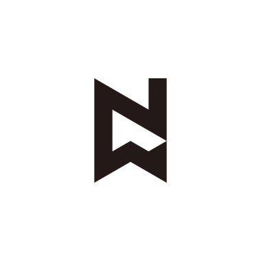 Letter WN connect geometric symbol simple logo vector