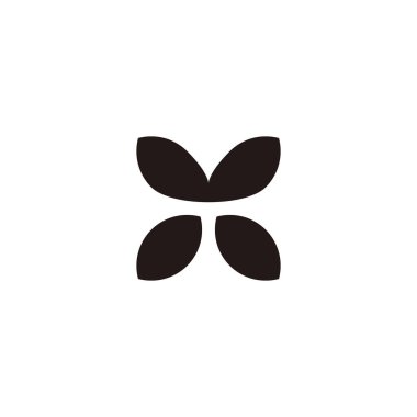 Letter V leaf, butterfly geometric symbol simple logo vector