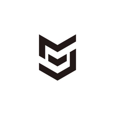 Letter S and V shield geometric symbol simple logo vector