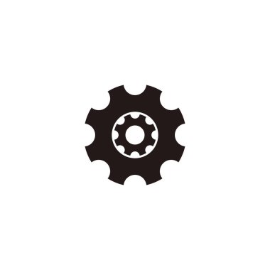Two gears geometric symbol simple logo vector