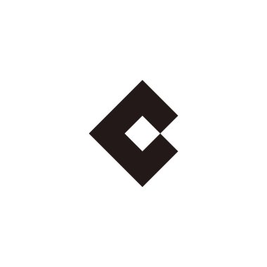 Letter C square geometric symbol simple logo vector