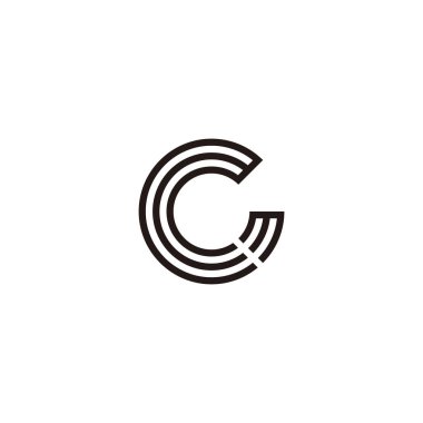 Letter G and M circle, lines geometric symbol simple logo vector