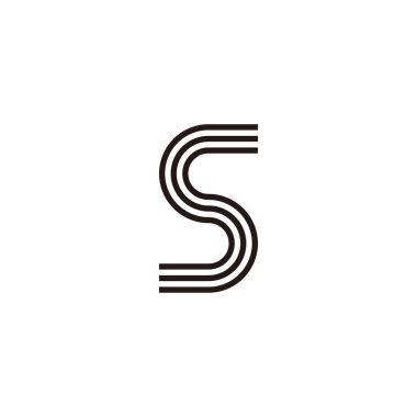 Letter S lines geometric symbol simple logo vector