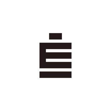 Letter E battery geometric symbol simple logo vector
