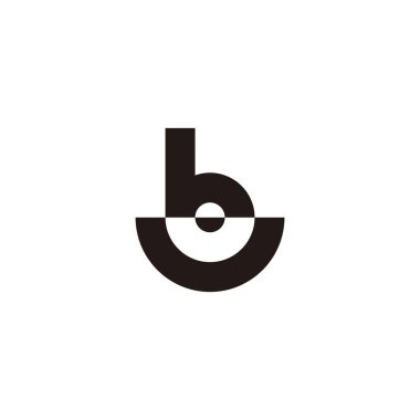 Letter b smile geometric symbol simple logo vector