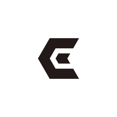 Letter C and E direction geometric symbol simple logo vector