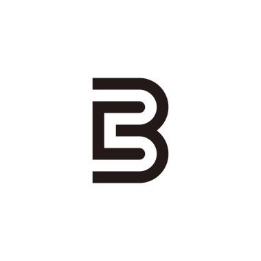 Letter C and B lines geometric symbol simple logo vector
