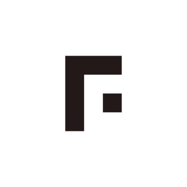 Letter r and F square, dot geometric symbol simple logo vector