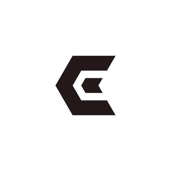 Letter C and E direction geometric symbol simple logo vector