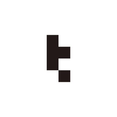 Letter Tt square, dot geometric symbol simple logo vector