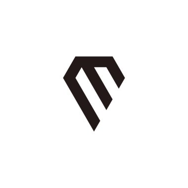 Letter M diamond geometric symbol simple logo vector