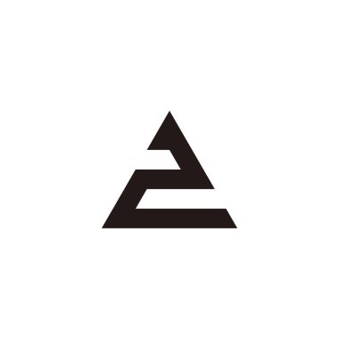 Number 2 triangle geometric symbol simple logo vector