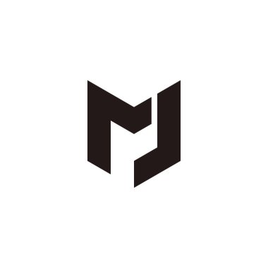 Letter M, J and r geometric symbol simple logo vector